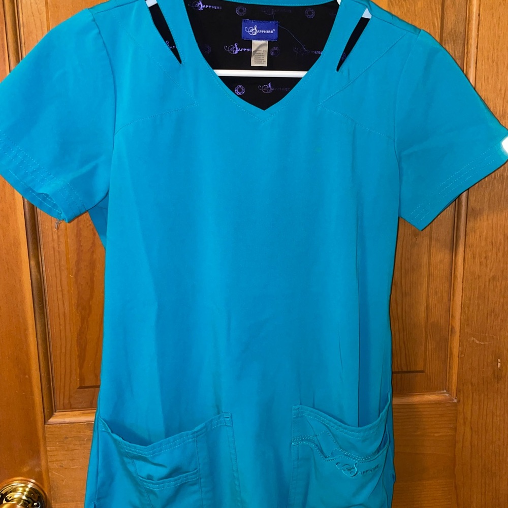 Teal sapphire scrub top
